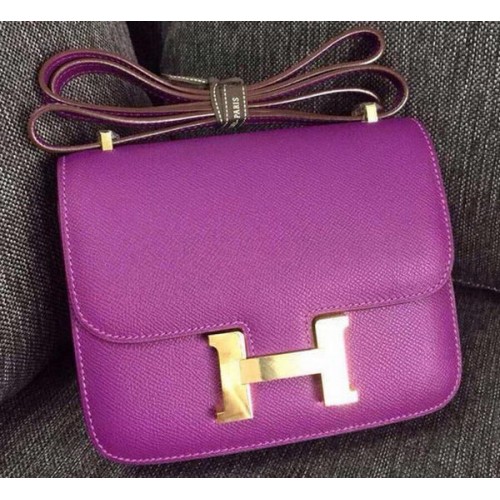 Geantă Hermes Constance din piele de vițel H9999 violet