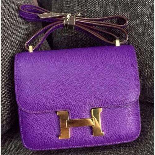 Geantă Hermes Constance din piele de vițel H9999 violet