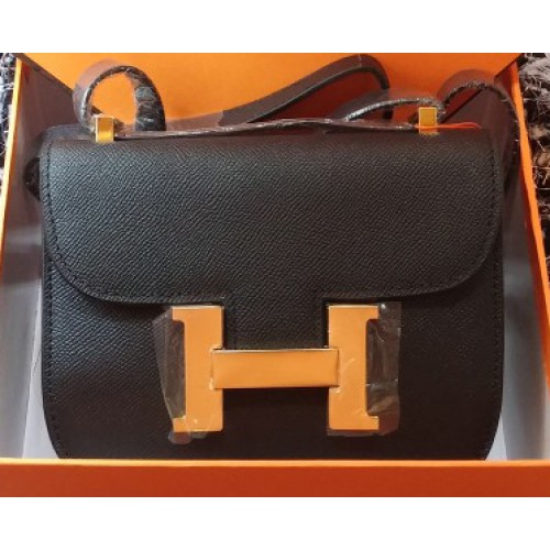 Geantă Hermes Constance din piele Litchi H9999L Negru