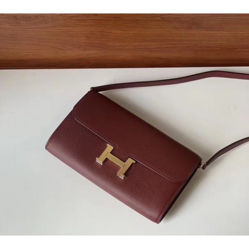 Geantă Hermes Constance to go mini H4088 Burgundy