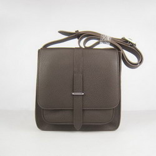 Genți Messenger Hermes Deep-Coffee din piele de vacă H2811