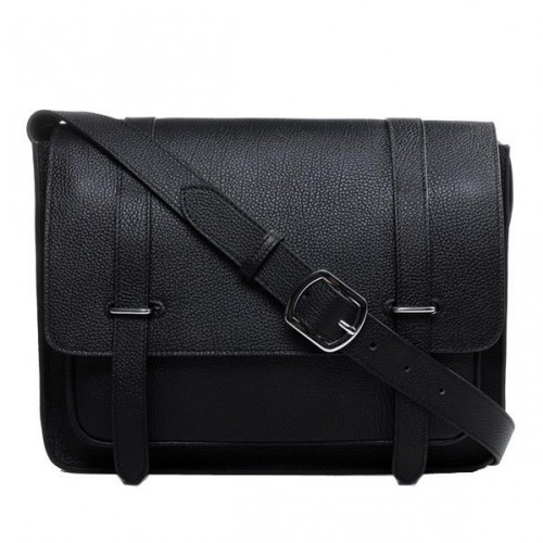 Geantă Hermes Etriviere Messenger Togo din piele H1069 Negru