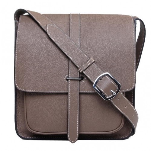 Geantă de umăr Hermes Etriviere din piele de vițel H2551 gri