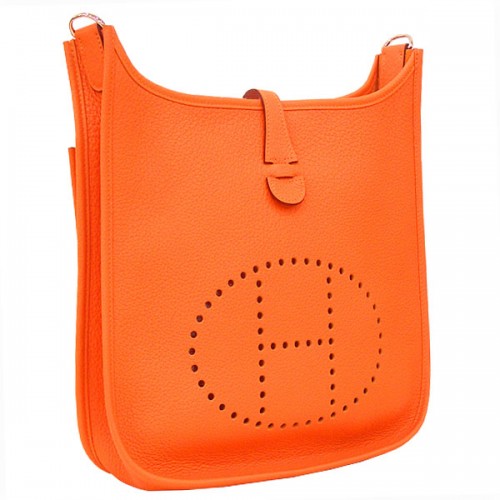 Hermes Evelyn III PM cu accesorii argintii, portocaliu Clemens