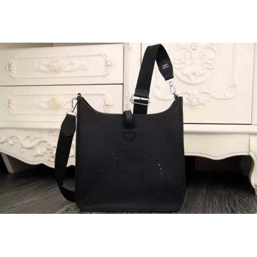 Geantă Hermes Evelyne 28cm din piele originală H1188 Negru