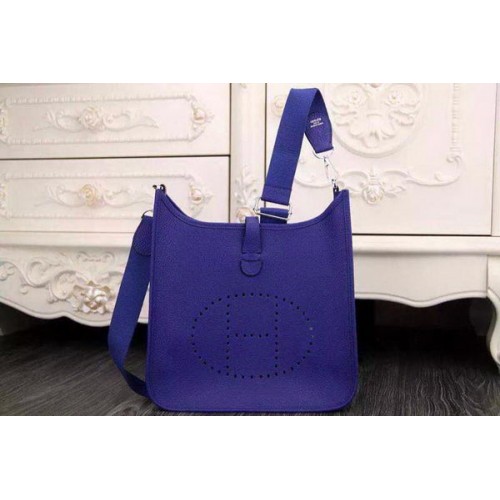 Geantă Hermes Evelyne 28cm din piele originală H1188 Royal