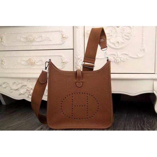 Geantă Hermes Evelyne 28cm Messenger din piele originală H1188 Grâu