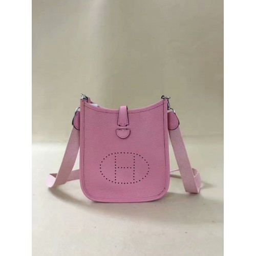 Geantă de umăr mini Hermes Evelyne originală din piele Togo H15698 roz