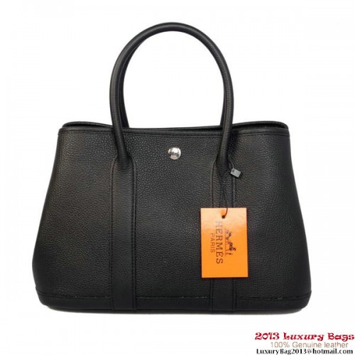 Geantă Hermes Garden Party 30CM din piele de vițel A1288 Negru