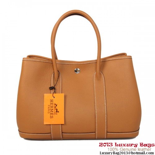 Geantă Hermes Garden Party 30CM din piele de vițel A1288 Camel