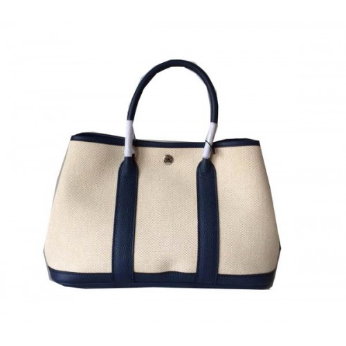 Geantă Hermes Garden Party 30CM din pânză, piele, H11S Royal