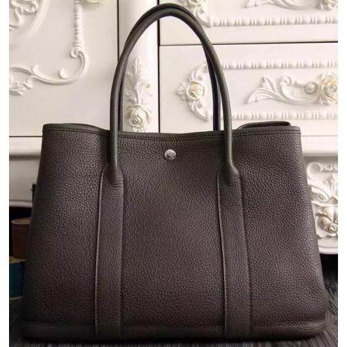 Geantă Hermes Garden Party 36cm 30cm, piele originală, maro închis