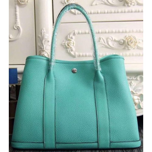 Geantă Hermes Garden Party 36cm 30cm, piele originală, verde deschis