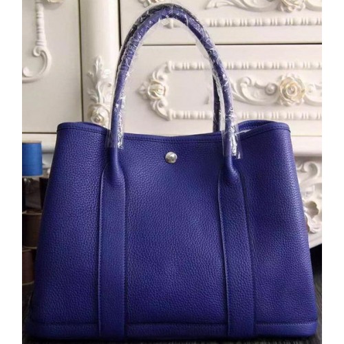 Geantă Hermes Garden Party 36cm 30cm din piele originală, culoare Royal