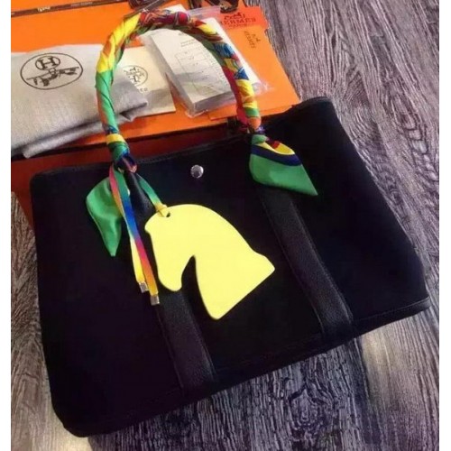 Hermes Garden Party 36cm Genți Tote Canvas HGP1927 Negre