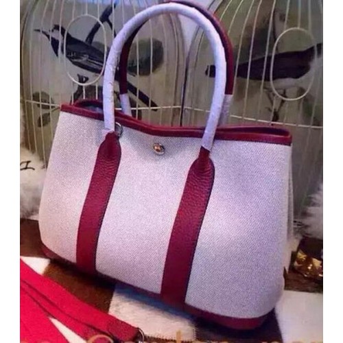 Genți Hermes Garden Party 36cm Canvas HGP1927 Burgundy