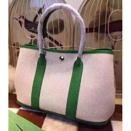 Genți Hermes Garden Party 36cm din pânză HGP1927 Verde