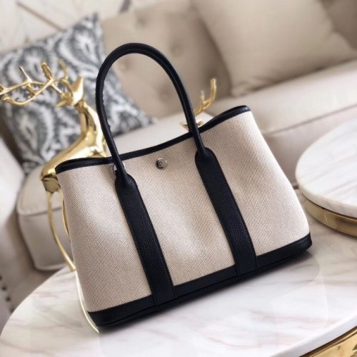 Genți Hermes Garden Party 36cm Tote din piele originală H3698 Negru