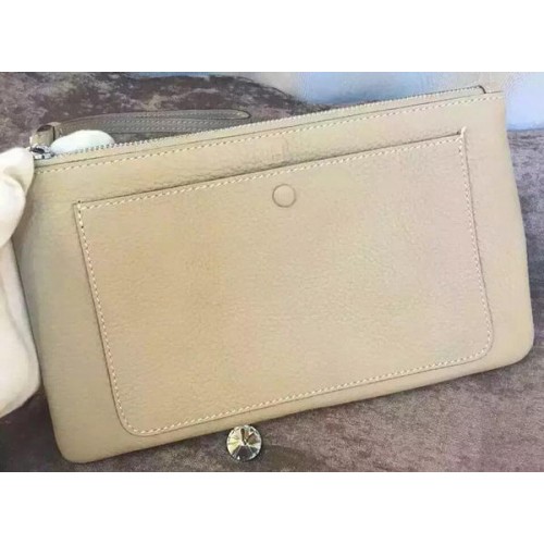 Clutch Hermes din piele granulată H88016 OffWhite