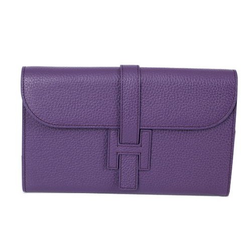 Geantă de mână Hermes Jige din piele de vițel HQ864 violet