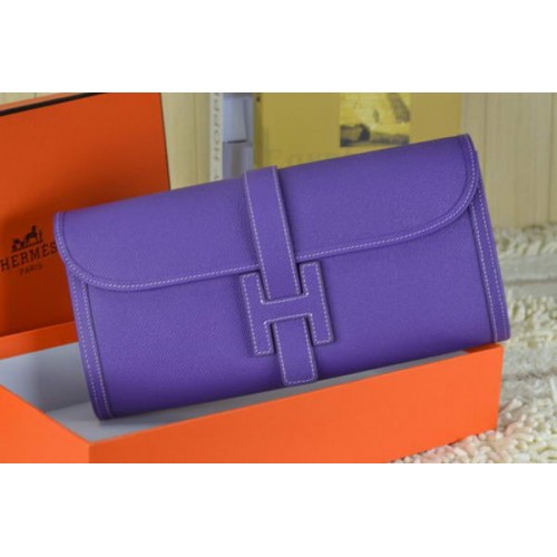 Geantă de mână Hermes Jige din piele de vițel violet