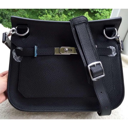 Geantă de umăr Hermes Jypsiere 31CM din piele de vițel H0880 Negru