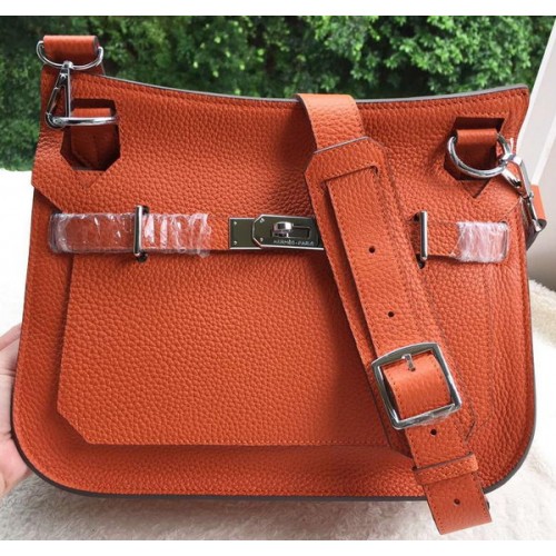 Geantă de umăr Hermes Jypsiere 31CM din piele de vițel H0880 portocalie
