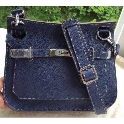 Geantă de umăr Hermes Jypsiere 31CM din piele de vițel H0880 Royal