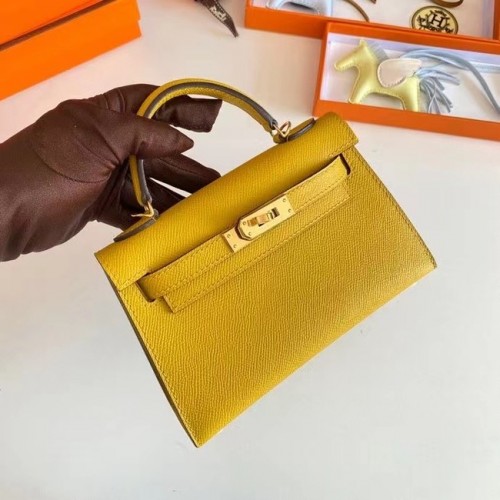 Genți de umăr Hermes Kelly 19cm din piele Epsom KL19 cu accesorii aurii galbene