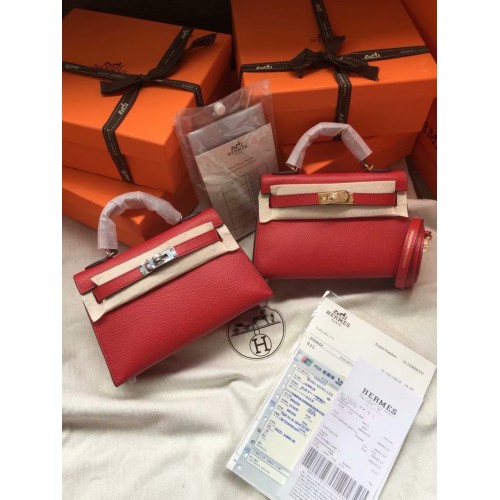 Genți de umăr Hermes Kelly 19cm din piele Epsom KL19 roz