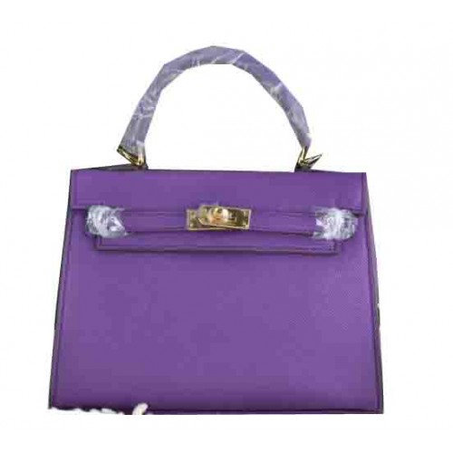 Geantă Hermes Kelly 22cm din piele de vițel violet