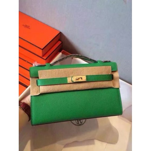 Geantă Hermes Kelly 22cm din piele originală KL22 verde