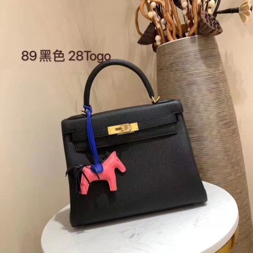 Genți de umăr Hermes Kelly 28cm Togo Leather KL28 Negre