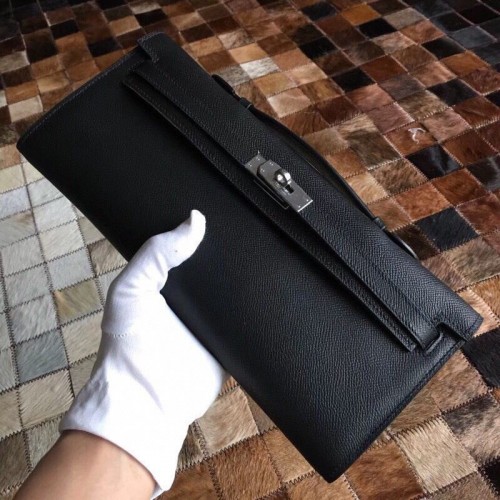 Geantă Hermes Kelly 31cm Clutch Original Epsom Leather KL31 Negru