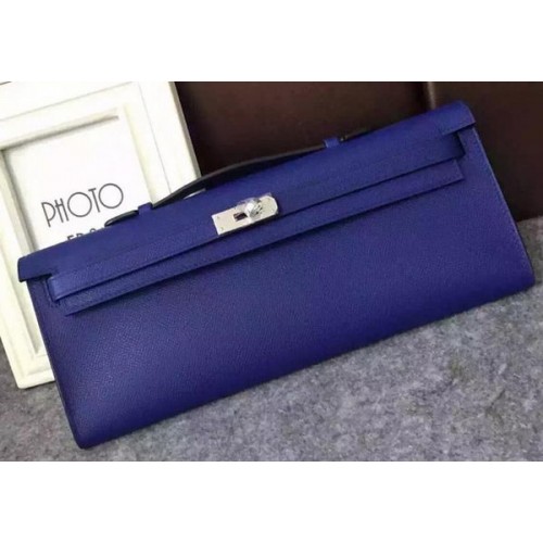 Geantă Hermes Kelly 31cm din piele Epsom KL31 albastră