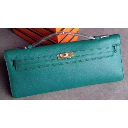 Geantă Hermes Kelly 31cm din piele Epsom KL31 Verde închis