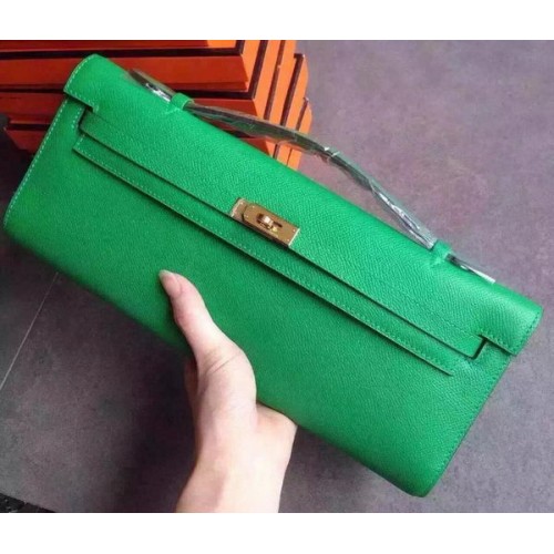 Geantă Hermes Kelly 31cm din piele Epsom KL31 verde