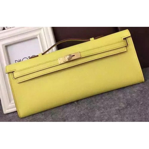Geantă Hermes Kelly 31cm din piele Epsom KL31 galbenă
