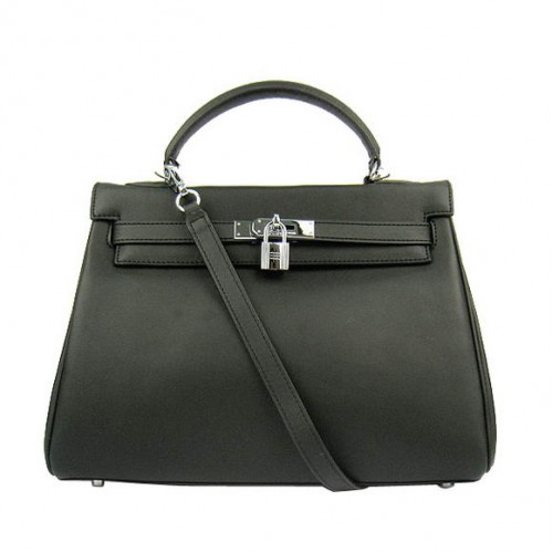 Genți Hermes Kelly 32cm Togo Leather 6108 Negru Argintiu