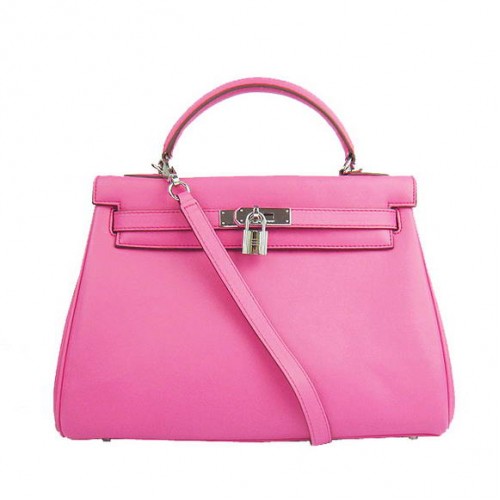 Genți Hermes Kelly 32cm Togo Leather 6108 Fuchsia Silver