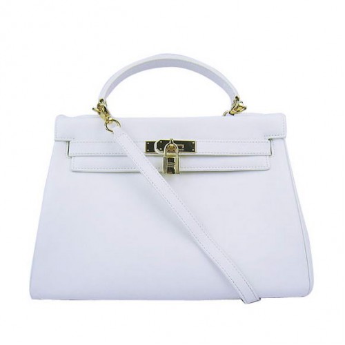 Genți Hermes Kelly 32cm Togo Leather 6108 Alb Auriu