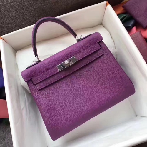 Geantă de umăr Hermes Kelly 32cm/28cm TOGO din piele KY28 violet