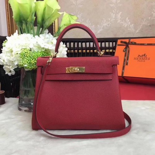 Geantă de umăr Hermes Kelly 32cm TOGO din piele KY32 Roșie