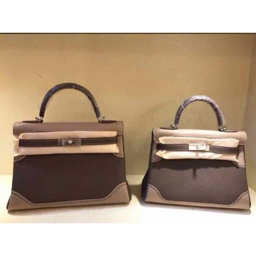 Geantă Hermes Kelly 32cm/28cm din piele TOGO KY28 gary