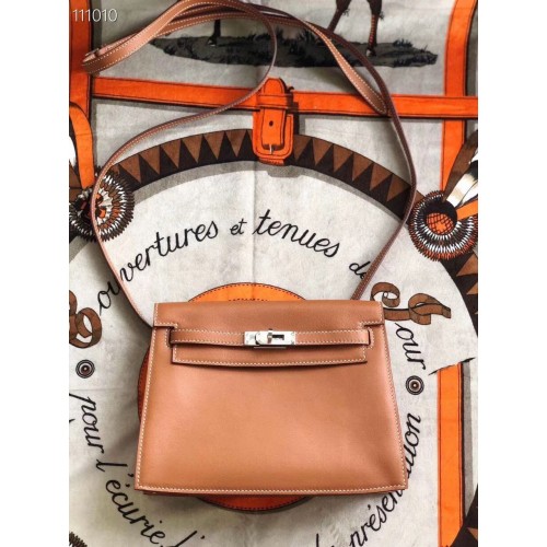 Geantă Hermes Kelly Danse Original Leather 22CM KL22 Maro
