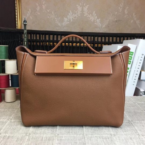 Geantă Hermes Kelly Original Togo din piele H2424 maro