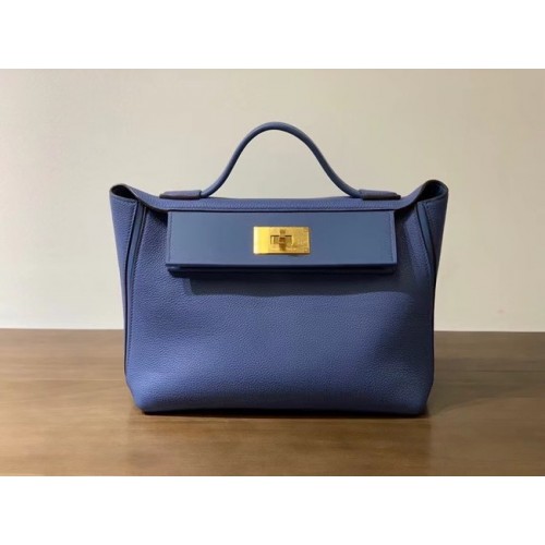 Geantă Hermes Kelly Original Togo din piele H2424 Albastru electro optic