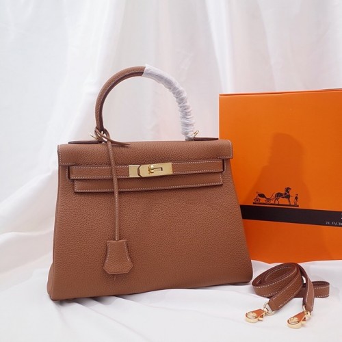 Geantă de umăr Hermes Kelly Original TOGO din piele KY3255 maro