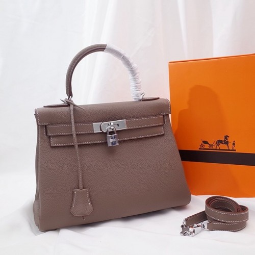 Geantă de umăr Hermes Kelly Original TOGO din piele KY3255 gri