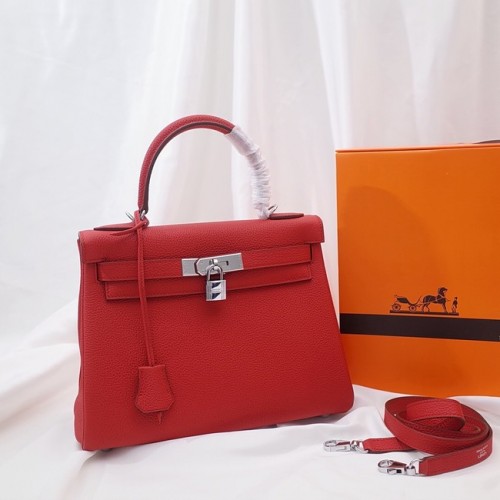 Geantă de umăr Hermes Kelly Original TOGO din piele KY3255 roșie